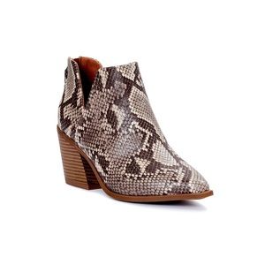 Womens Snake Skin Bootie with Block Heel Size 8